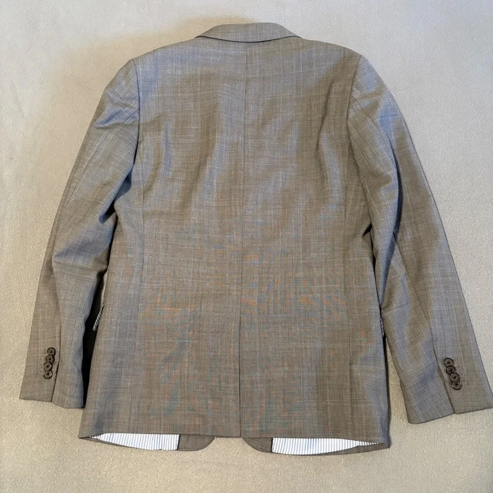 Banana Republic Blazer 38R Grey Glen Plaid Modern Slim Fit Wool Sport Coat